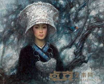 何哲生 山林苗女 81×100cm